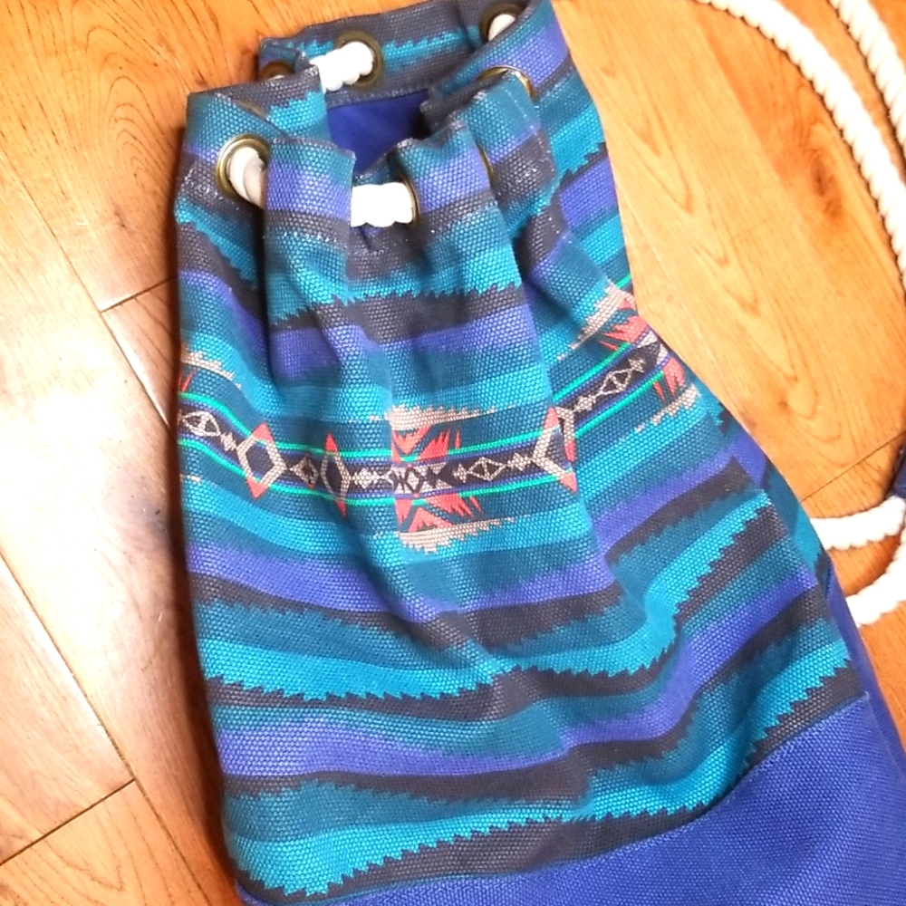Vintage Pendleton Navajo Southwestern Boho Crossbody Backpack - Picture 2 of 7